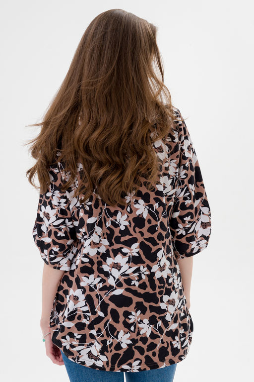 Туника женская из кулирки Полина цветок кофе - Амадэль фото 10