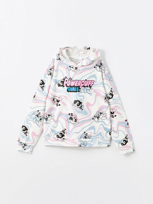 Kap??onlu Powerpuff Girls Bask?l? K?z ?ocuk Sweatshirt ve Tayt - Waikiki фото 2