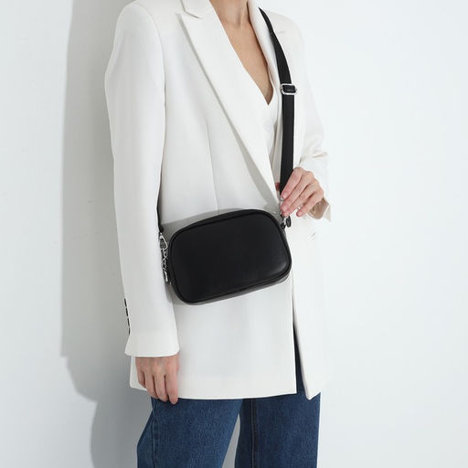 Сумка кросс-боди на молниях, наружный карман, цвет чёрный - Simaland фото 7