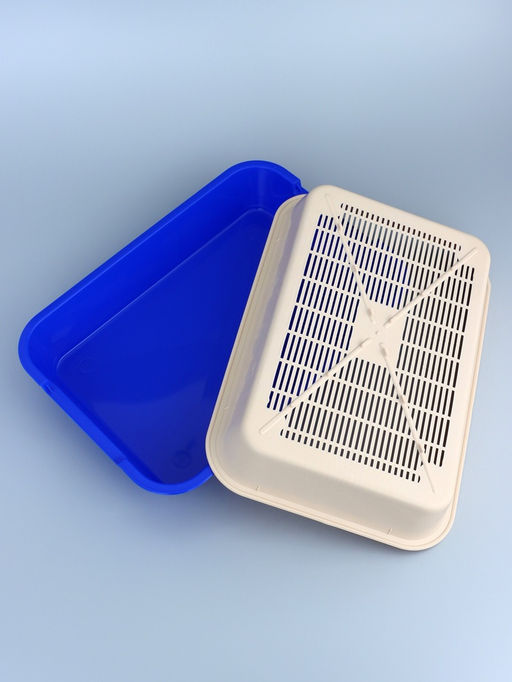 Туалет средний с сеткой 36×26×6.5 см, тёмно-синий/бежевый