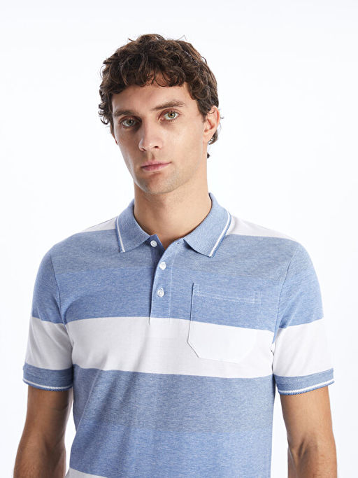 Polo Yaka K?sa Kollu Renk Bloklu Pike Erkek Ti??rt