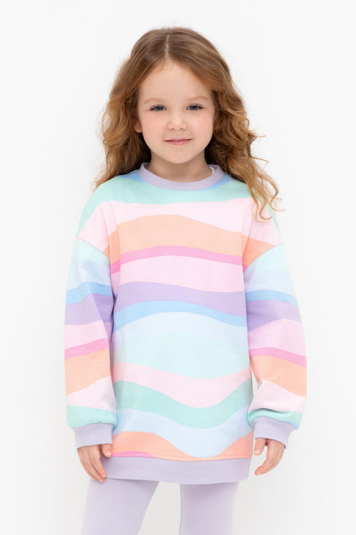 Crockid _ КР 302671/цветная волна к535 джемпер (свитшот) для дев  фото 4