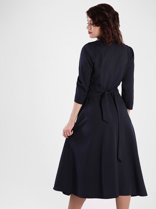 Платье женское на запах темно-синее - Almond фото 4