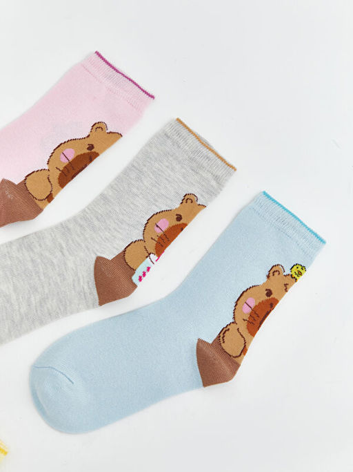 Desenli K?z ?ocuk Soket ?orap 5li