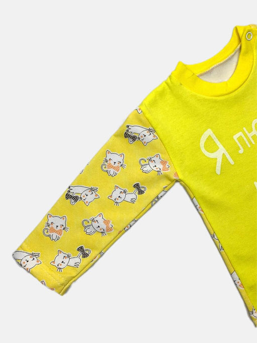 Джемпер футер на 2 кнопках, арт.A-JM122(2)-ITnk, цвет желтый - Мамин малыш фото 2