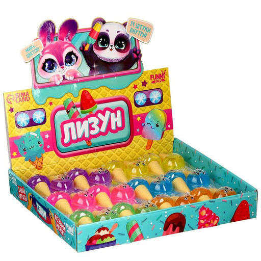 Цена за 24 шт. Лизун - слайм «Мороженое», МИКС