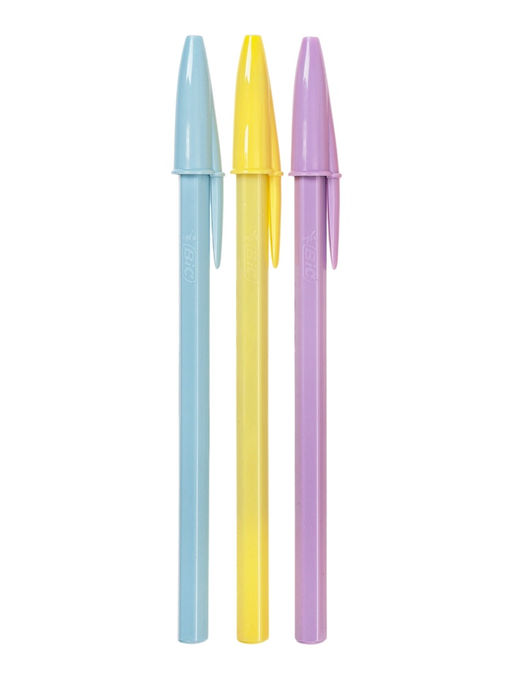 Ручки шариковые BIC Cristal «Пастель», набор 3 штуки, 1.0 мм, синие