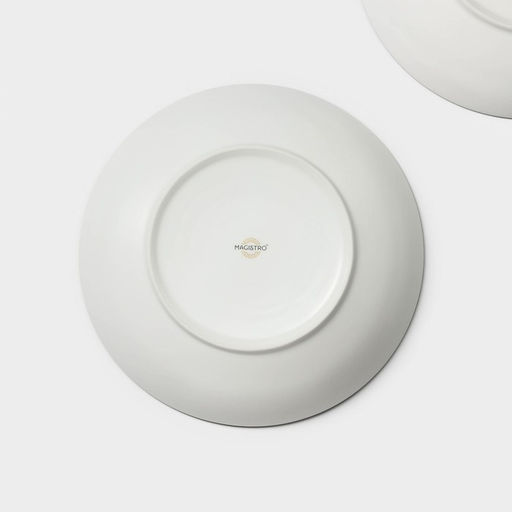 Тарелки глубокие Magistro Hypnose, 900 мл, 23×4,5 см, набор 2 шт, фарфор, белые
