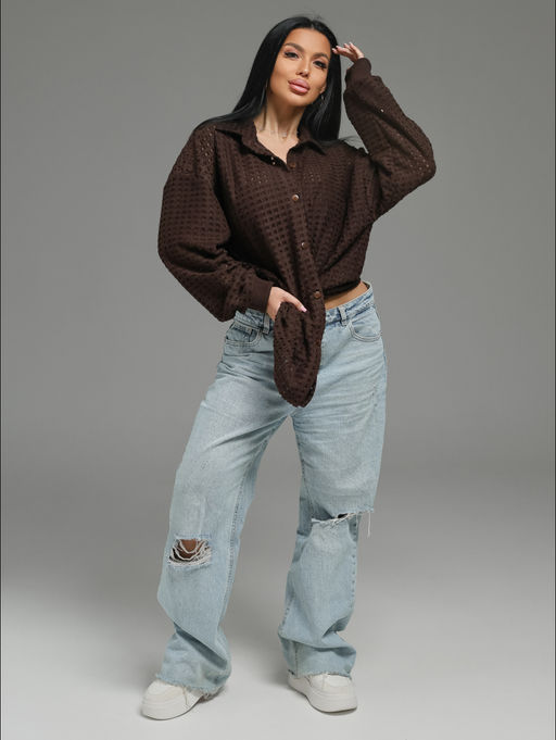 Стелла рубашка женская (шоколад) - Lovetex фото 7