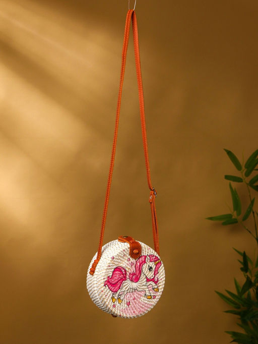 Сумка плетёная ротанг «Единорог», 15×6×60 см