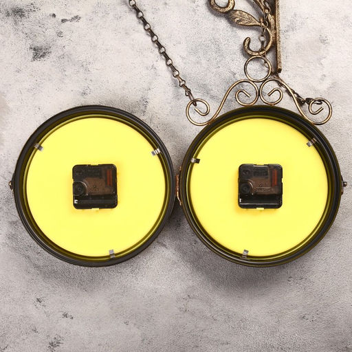 Часы настенные интерьерные «Птичка в клетке», двусторонние, на подвесе, бесшумные, плавный ход, 23×44 см, d=17 см