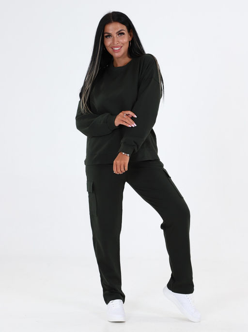 СК-2304 ЖЕНСКИЙ СПОРТИВНЫЙ КОСТЮМ (Темно-зеленый) - А-дина фото 2