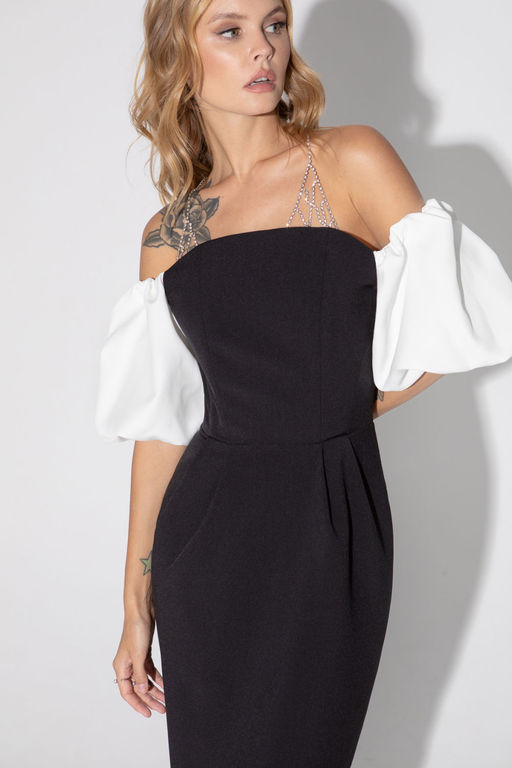 Платье Pirs 4984 черно-белый  фото 3