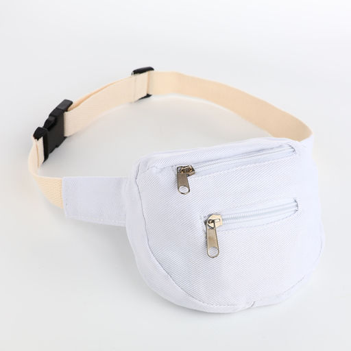 Сумка детская поясная на молнии, наружный карман, белая