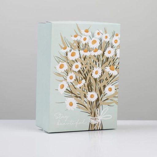 Цена за 2 шт. Коробка подарочная складная, упаковка, Ромашки, 21?15?7 см
