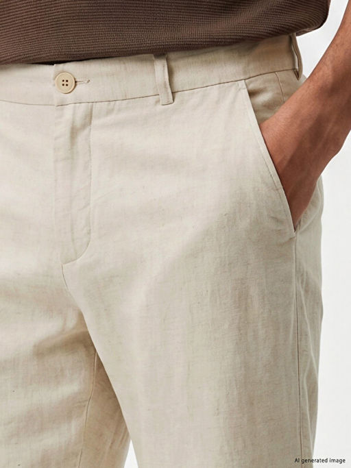 Regular Fit %100 Keten Erkek Pantolon