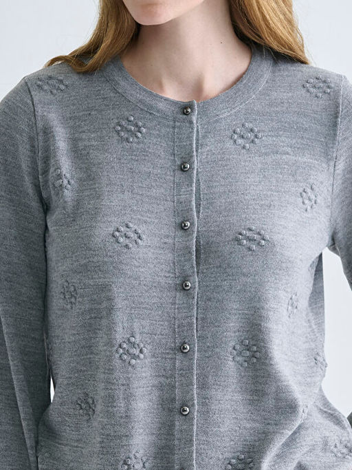 Bisiklet Yaka Kendinden Desenli Kad?n Triko H?rka