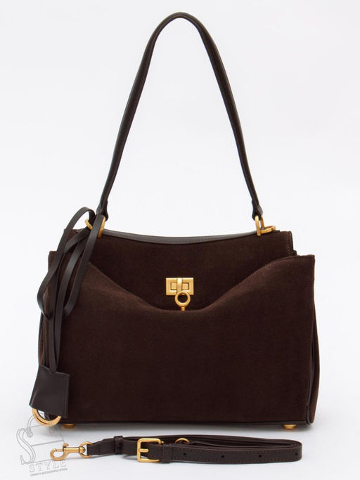 Сумка женская кожаная 1001MF coffee Polina&Eiterou