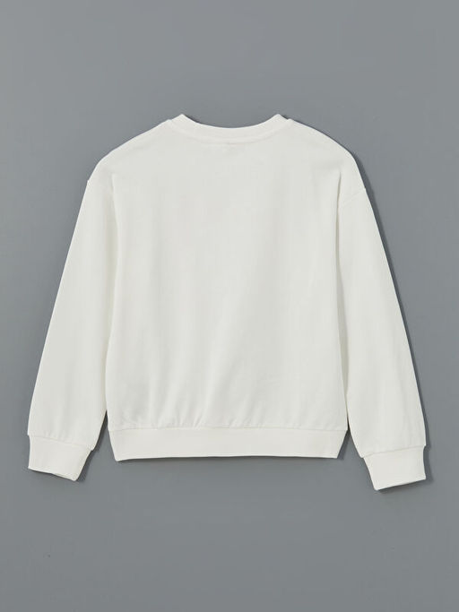 Bisiklet Yaka Stitch Bask?l? K?z ?ocuk Kal?n Sweatshirt - Waikiki фото 2