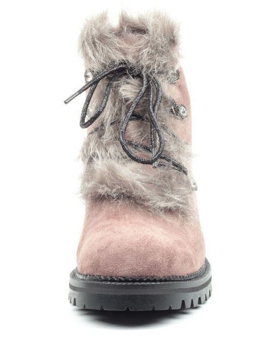 04-AH25-3 BROWN Ботинки зимние женские (натуральная замша, натуральный мех) - Фабричный китай фото 10