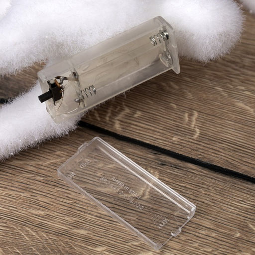 Светодиодная фигура «Олень» 16×30×9 см, флок, от батареек, свечение тёплое белое