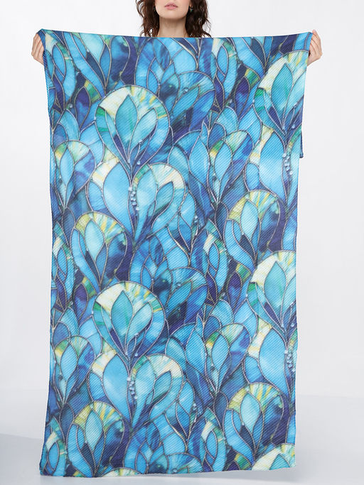 Большой, мягкий, тонкий и очень нежный двусторонний палантин с рисунком - Tantino фото 11