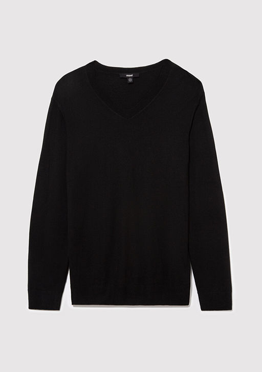 V Yaka Siyah Kazak - Mavi фото 9