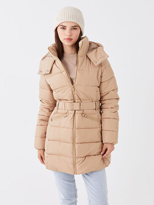 Kad?n Kap??onlu D?z ?i?me Mont