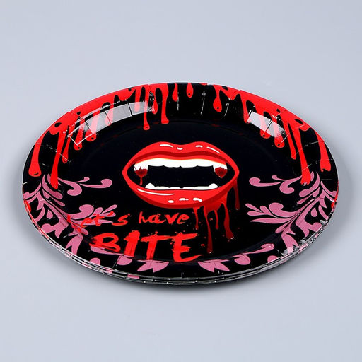 Тарелка бумажная Губы, в наборе 6 шт. - Страна карнавалия фото 2