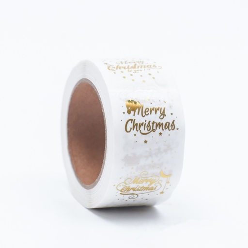 Наклейки c тиснением в рулоне Mary Christmas, 500 шт., 2.5?2.5 см