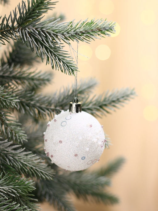 Ёлочные игрушки Снежная изморозь, шары пластиковые, d=6 см, набор 9 шт., белый - Зимнее волшебство фото 7