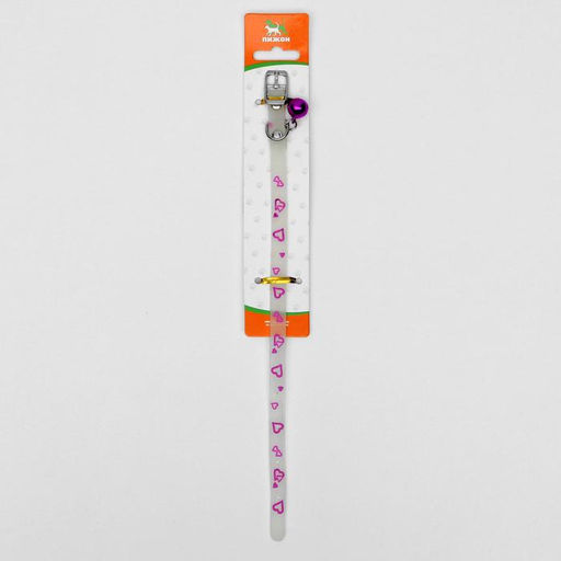 Ошейник, светящийся в темноте, Нежные сердца (люминесцентный), 30 х 1 см, ОШ 19-26 см, микс - Пижон фото 6