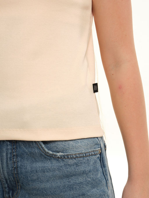 Футболка в рубчик 22-0210 персик