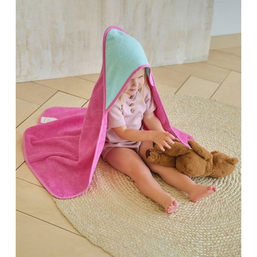 Полотенце уголок махровое Крошка Я, 75х75 см, цвет мятный/розовый, 100% хлопок, 360 г/м2  фото 17