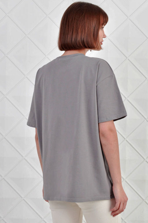 Арт. 3730 Футболка женская 42-52 (6 шт) Цвет:серый - Калинка фото 3