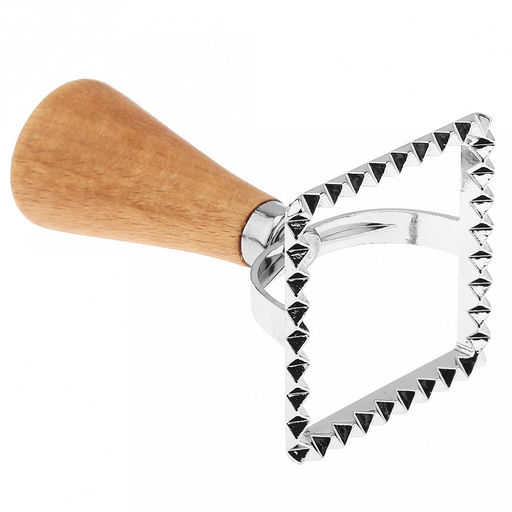 Штамп металлический для пельменей "Квадрат" 5,8х5,8см h10см, деревянная ручка, на картоне (Китай)