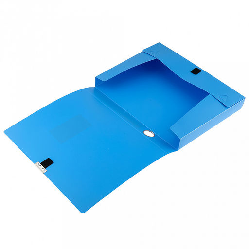 Папка-органайзер (короб) "Архивная" А4 23,4х31х3,5см, пластик, на липучке, цвет голубой (Китай)