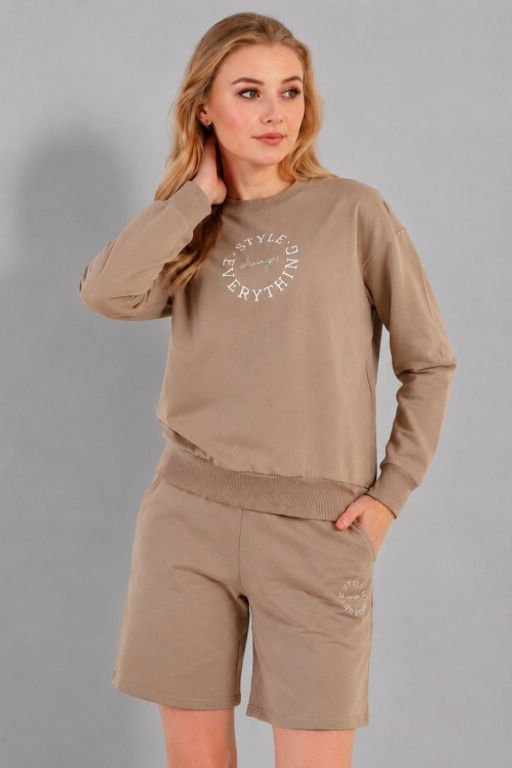 Арт. 5342/2 Костюм женский с шортами 42-50 (5 шт) Цвет:верх- бежевый, низ- бежевый