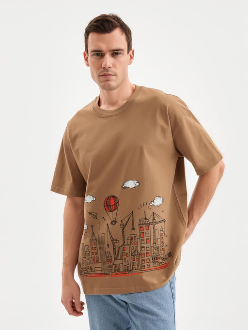 Футболка мужская MINAKU: Art, хаки, р-р 50-52