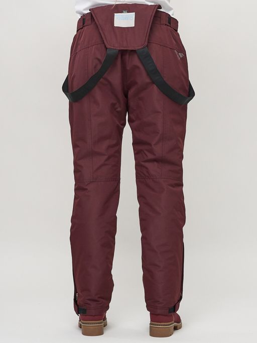 Полукомбинезон брюки горнолыжные женские big size бордового цвета 66413Bo - Colannia фото 8
