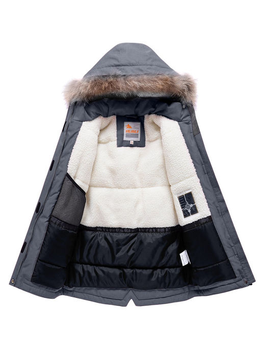 Парка зимняя Valianly подростковая для девочки серого цвета 9238Sr  фото 3