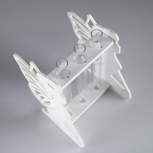 Кашпо деревянное 13.311.615.5 см с 3 колбами Фея, белый Дарим Красиво  фото 2