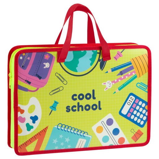 Папка на молнии с ручками А4 ArtSpace "Папка школьника" ширина 70мм (ПТЛ-14Л06205) пластик