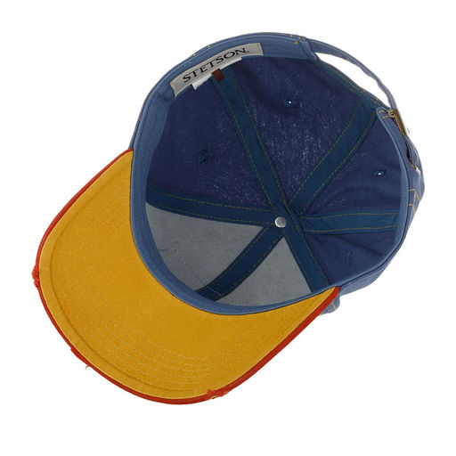 Бейсболка STETSON арт. 7721145 BASEBALL CAP SINCE 1865 VINTAGE DISTRESSED (голубой / оранжевый)  фото 3
