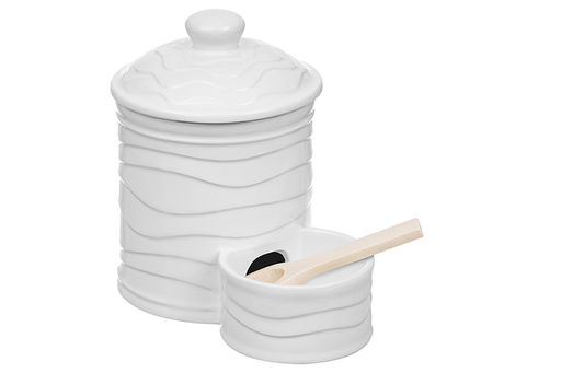 Банка д/соли 15,5*10*14,5 см 500 мл Айсберг волны + деревянная ложка + крышка - Elan gallery фото 7