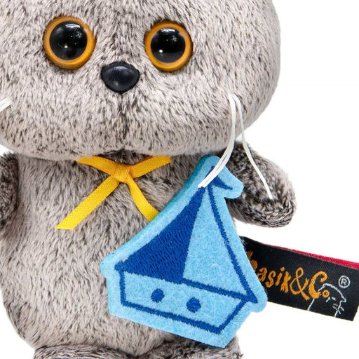 Мягкая игрушка - брелок «Кот Басик» с корабликом, 12 см