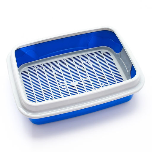 Туалет с бортом и сеткой, 45х34х15 см, синий/серый