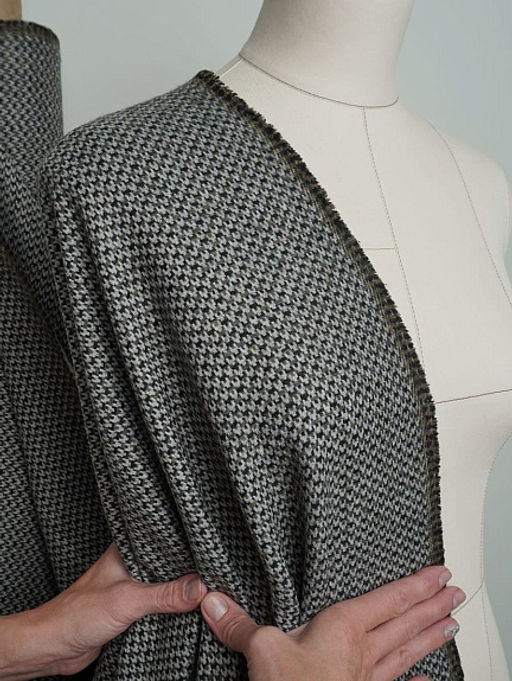 Шерсть пальтово-костюмная Твид Букле цв.серый/хаки, ш.1.55м, шерсть-50%, п/э-50%, 460гр/м.кв - Купава фото 14