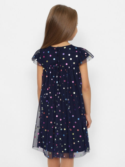 CRB wear/CWKG 63634-41 Платье для девочки,темно-синий/Ex.Cherubino  фото 4