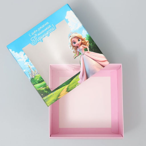 Цена за 5 шт. Коробка подарочная складная с пластиковым окном, упаковка, «Маленькой принцессе», 14×14×8 см